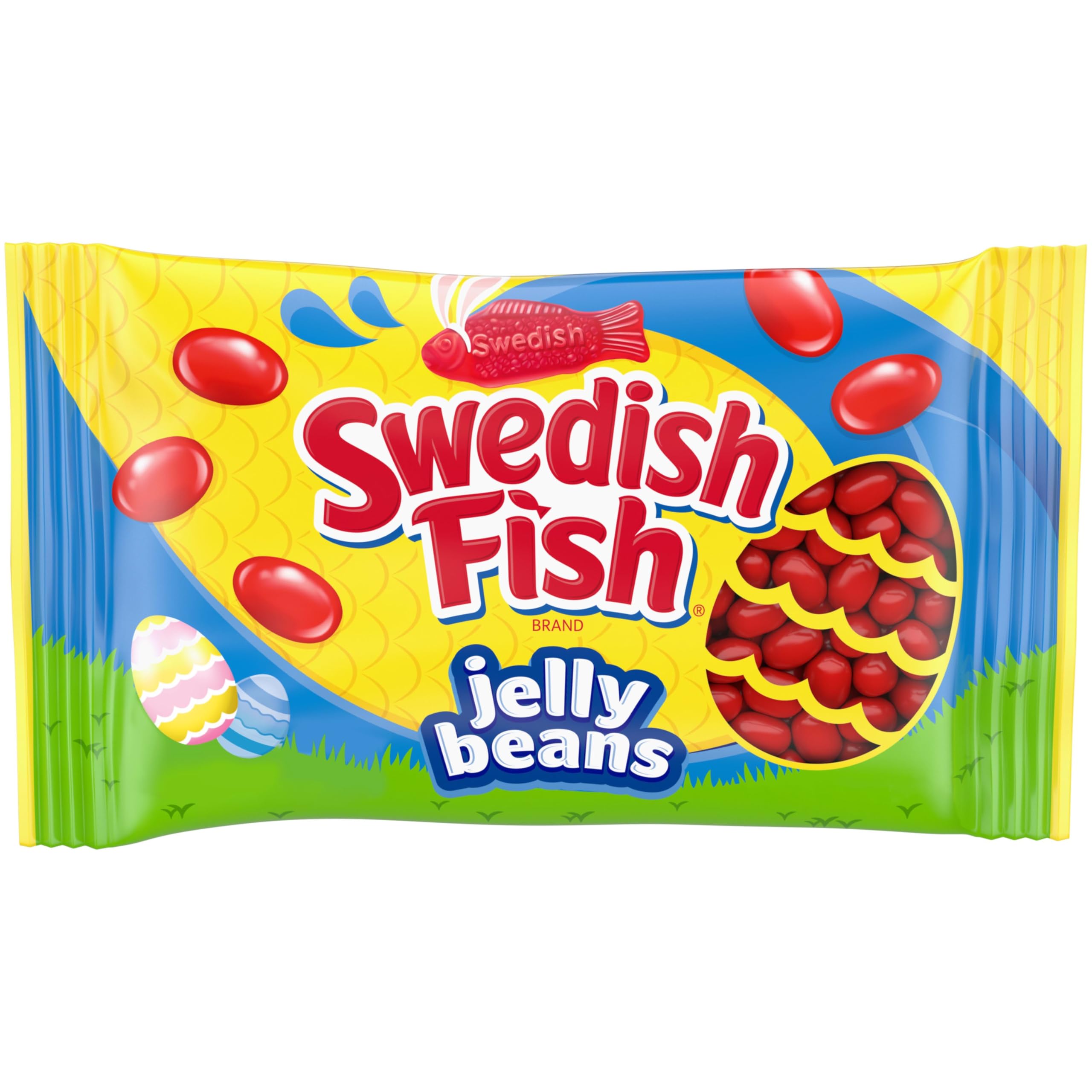 Swedish Fish jelly beans Easter bag front shown for gifting and gifting ideas