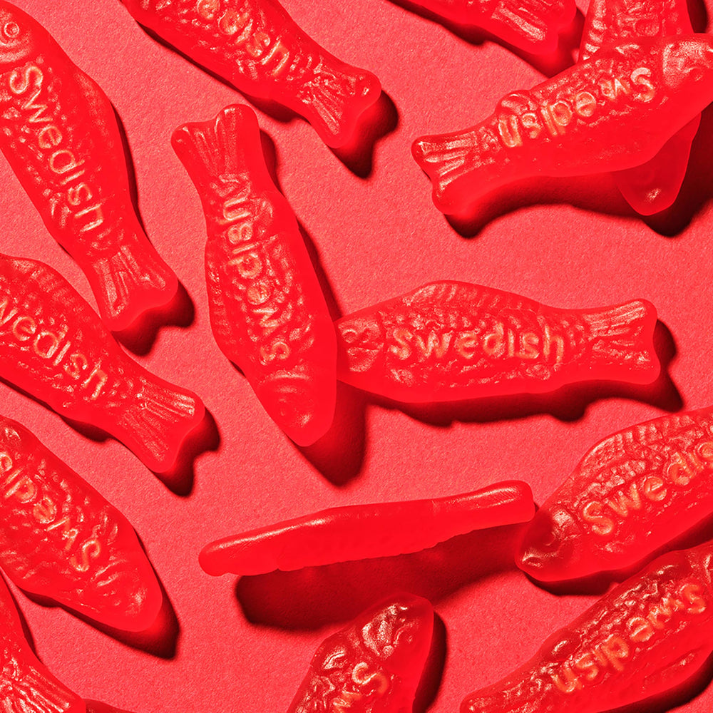 Swedish Fish in lunchbox for a quick, fruity treat.