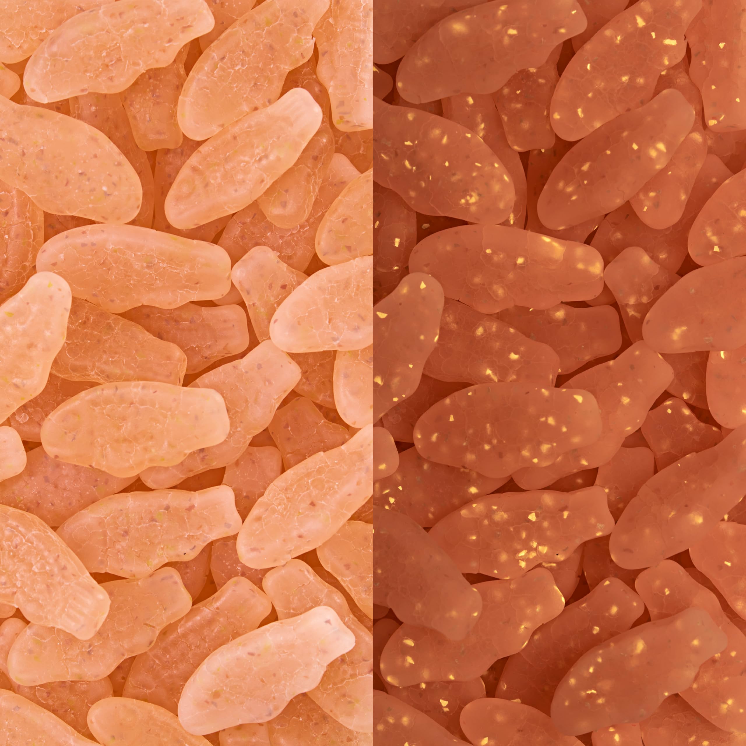 Glowing confetti contains turmeric extract, invisible to taste, adds visual fun.