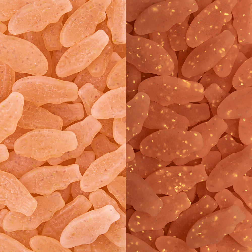 Glowing confetti contains turmeric extract, invisible to taste, adds visual fun.
