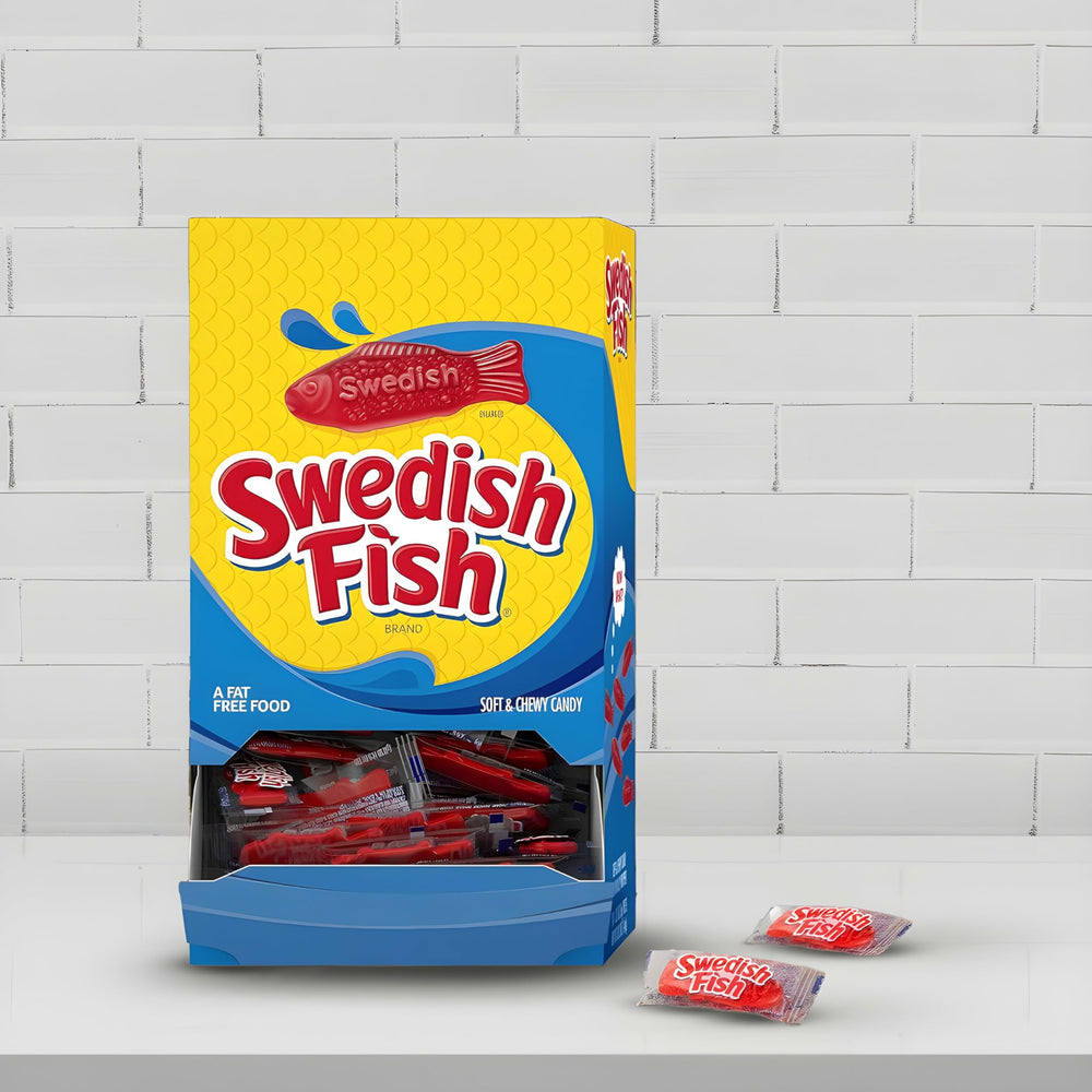 Movie night with Swedish Fish as a colorful snack