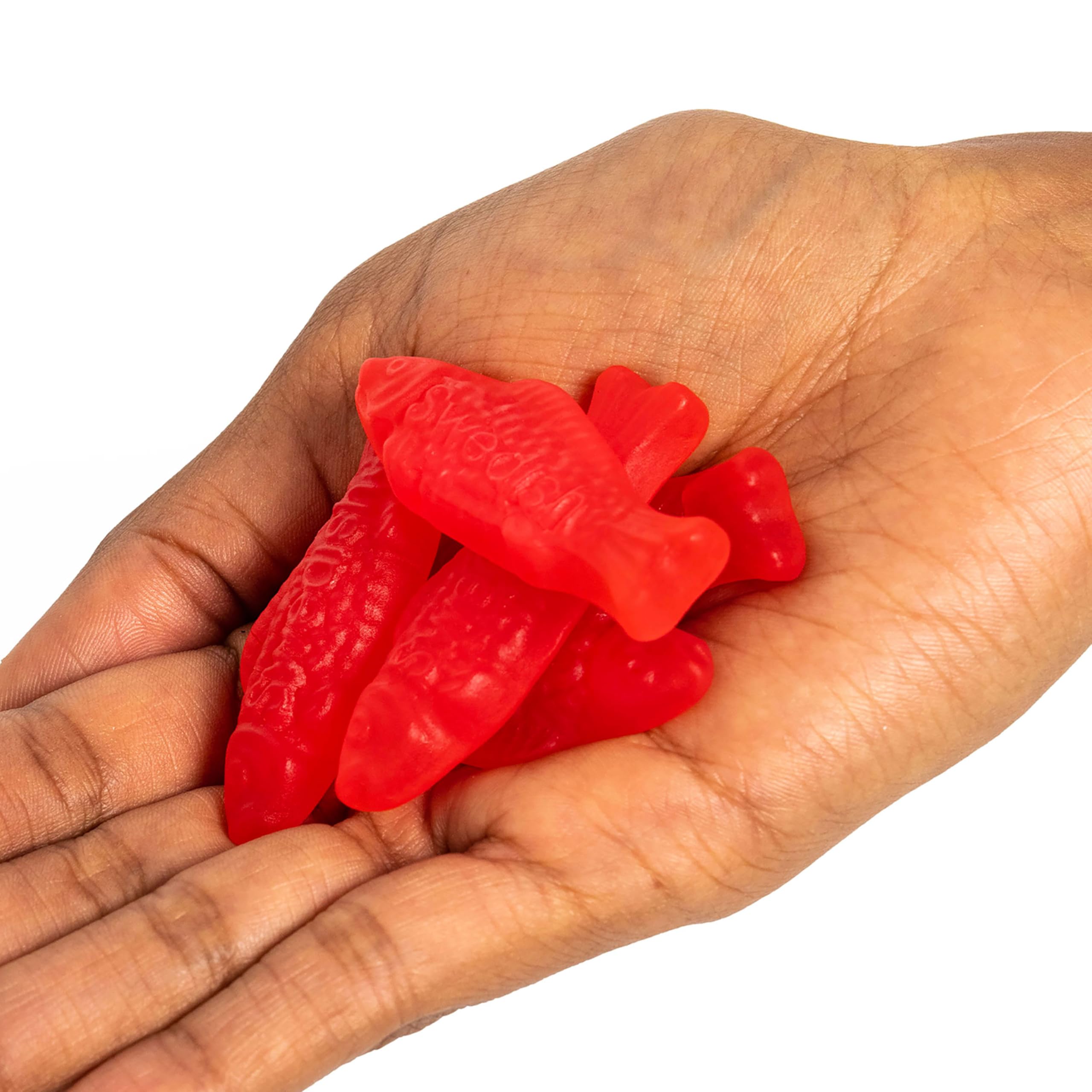 Swedish Fish as a party favor with vibrant red color.