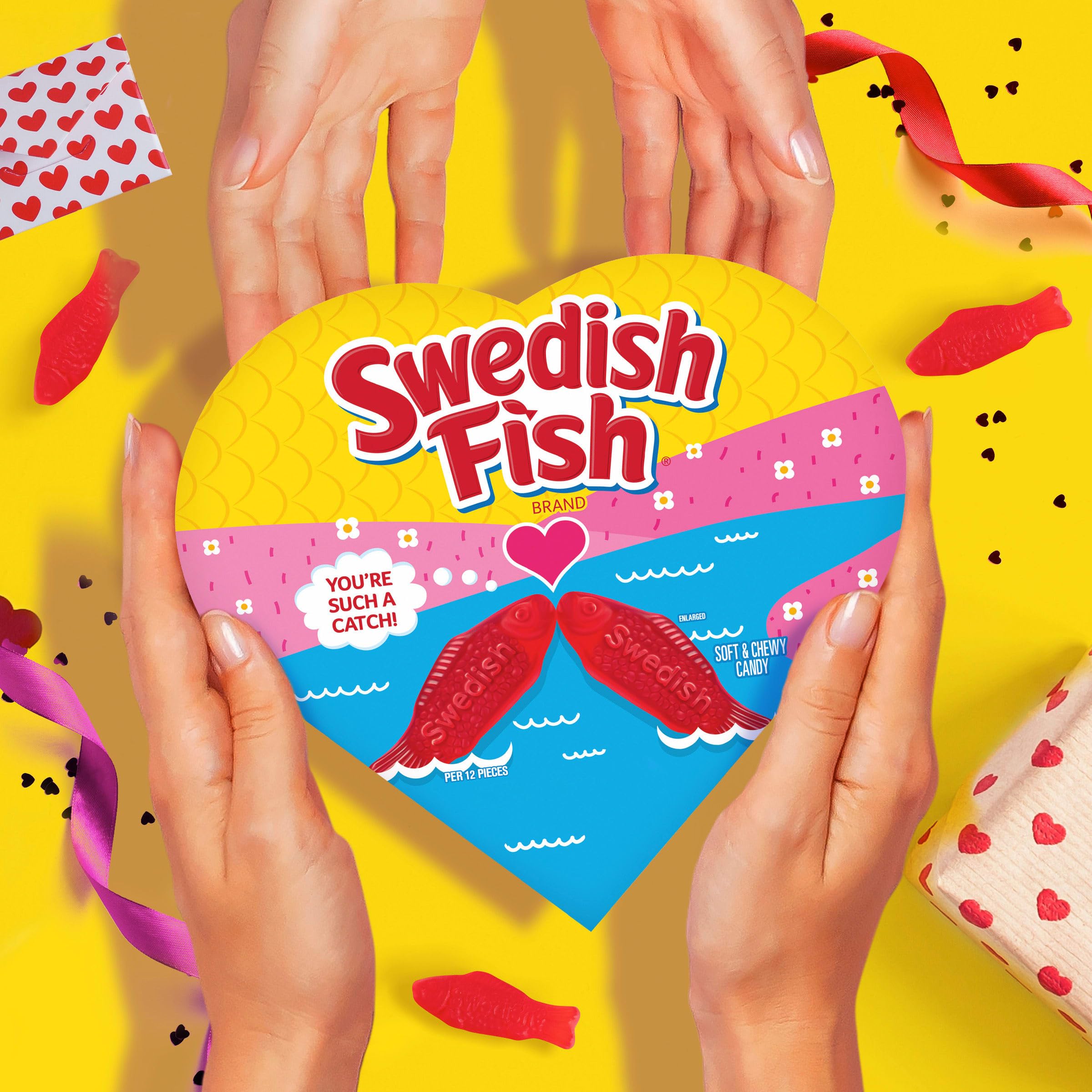 SWEDISH FISH red fish shape adds playful charm to any gift.