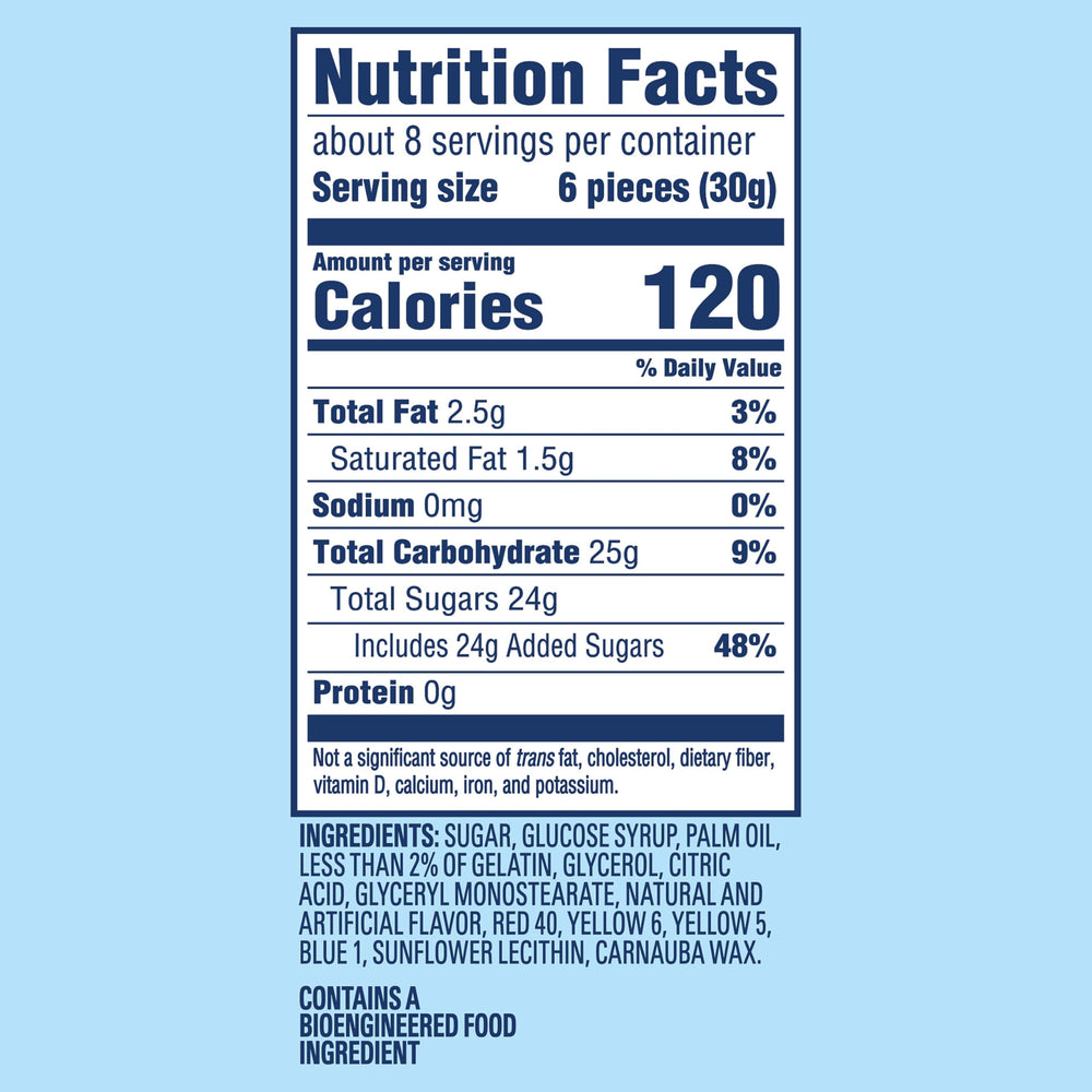 Swedish Fish share-size bag front label, ideal for parties or movie nights.