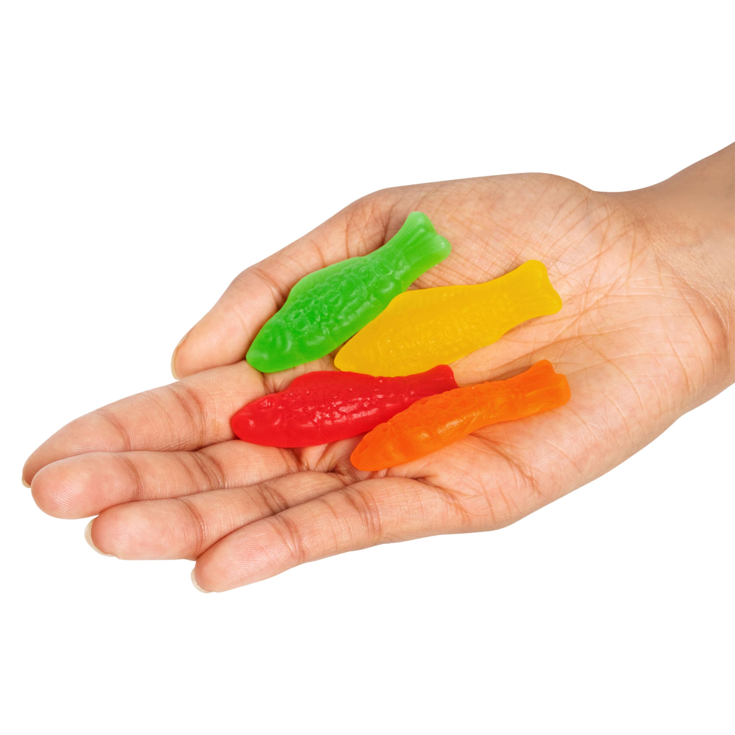 Swedish Fish classic red candy among bright fruity options