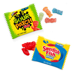 Swedish Fish fruity flavor close-up ideal for Easter candy bowls