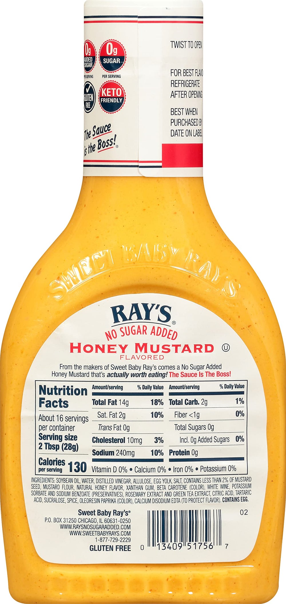 Sweet Baby Ray's Original BBQ sauce bottle for classic backyard flavor.