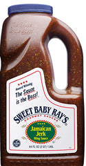 Sweet Baby Ray's Jamaican Jerk Wing Sauce bottle pour, bold wing flavor.