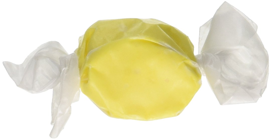 Banana-flavored taffy close-up from Sweet Candy Company, soft and chewy.