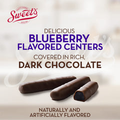 Sweet Candy Company blueberry sticks visible in gift-ready display.