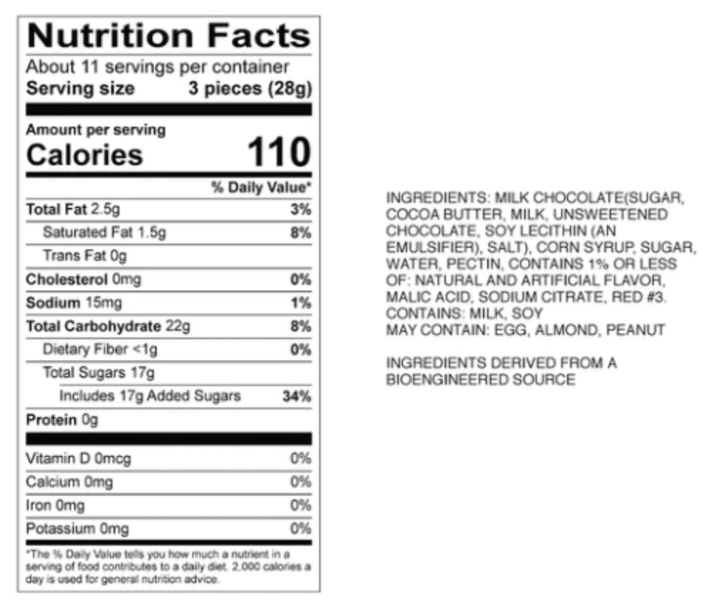 Sweet Candy Company gluten-free kosher label emphasizes dietary compatibility for snack lovers.