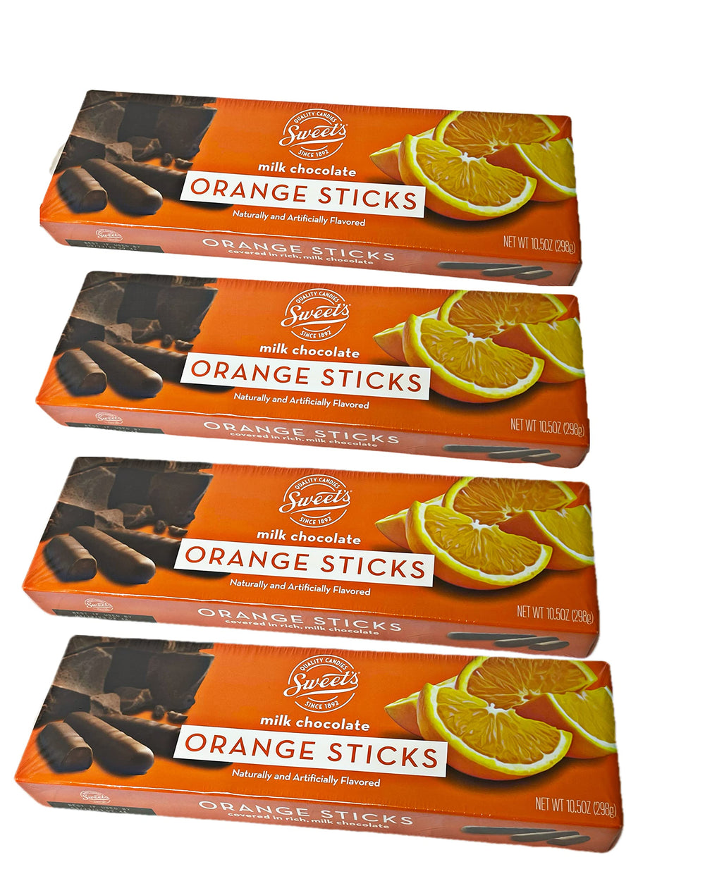 Sweet Candy Company Milk Chocolate Orange Sticks closeup—rich chocolate with a bright orange center for a timeless treat