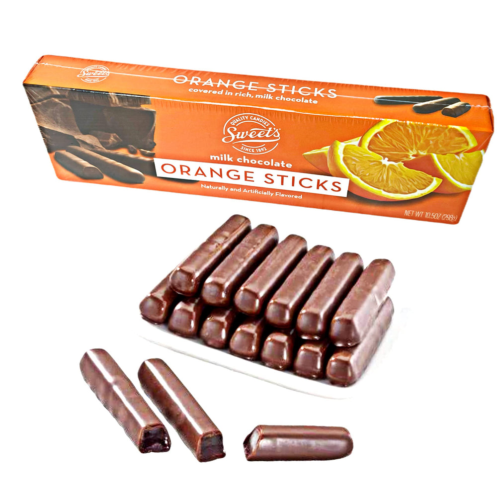 Sweet Candy Company gift-pack display showcasing elegant chocolate orange sticks for gifting