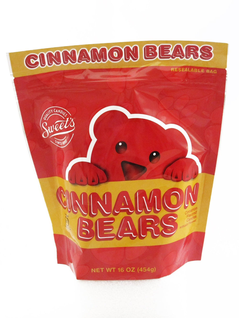 Sweet Candy Company Red Cinnamon Gummy Bears pack, bold gluten-free treat perfect for sharing.