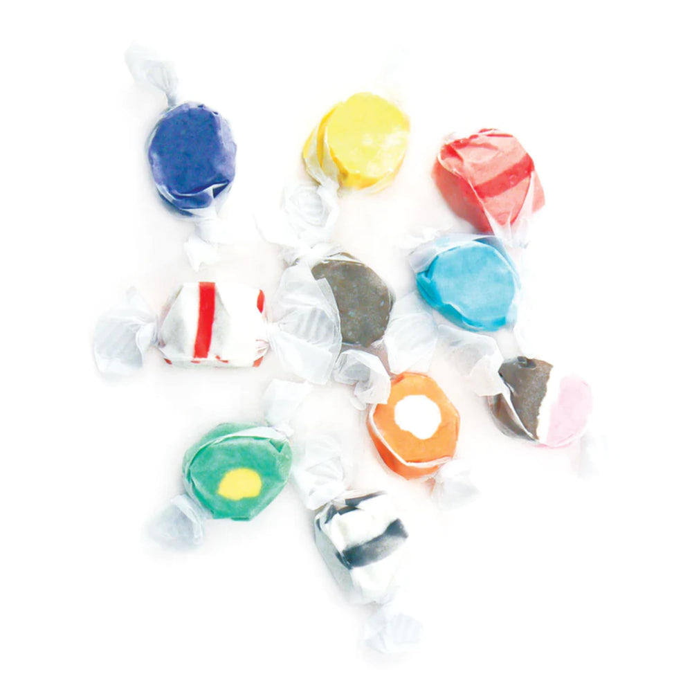 Gluten-free and kosher saltwater taffy by Sweet Candy Company with a soft bite