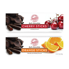 Sweet Candy Company dark chocolate orange and cherry sticks in packaging, gift-ready
