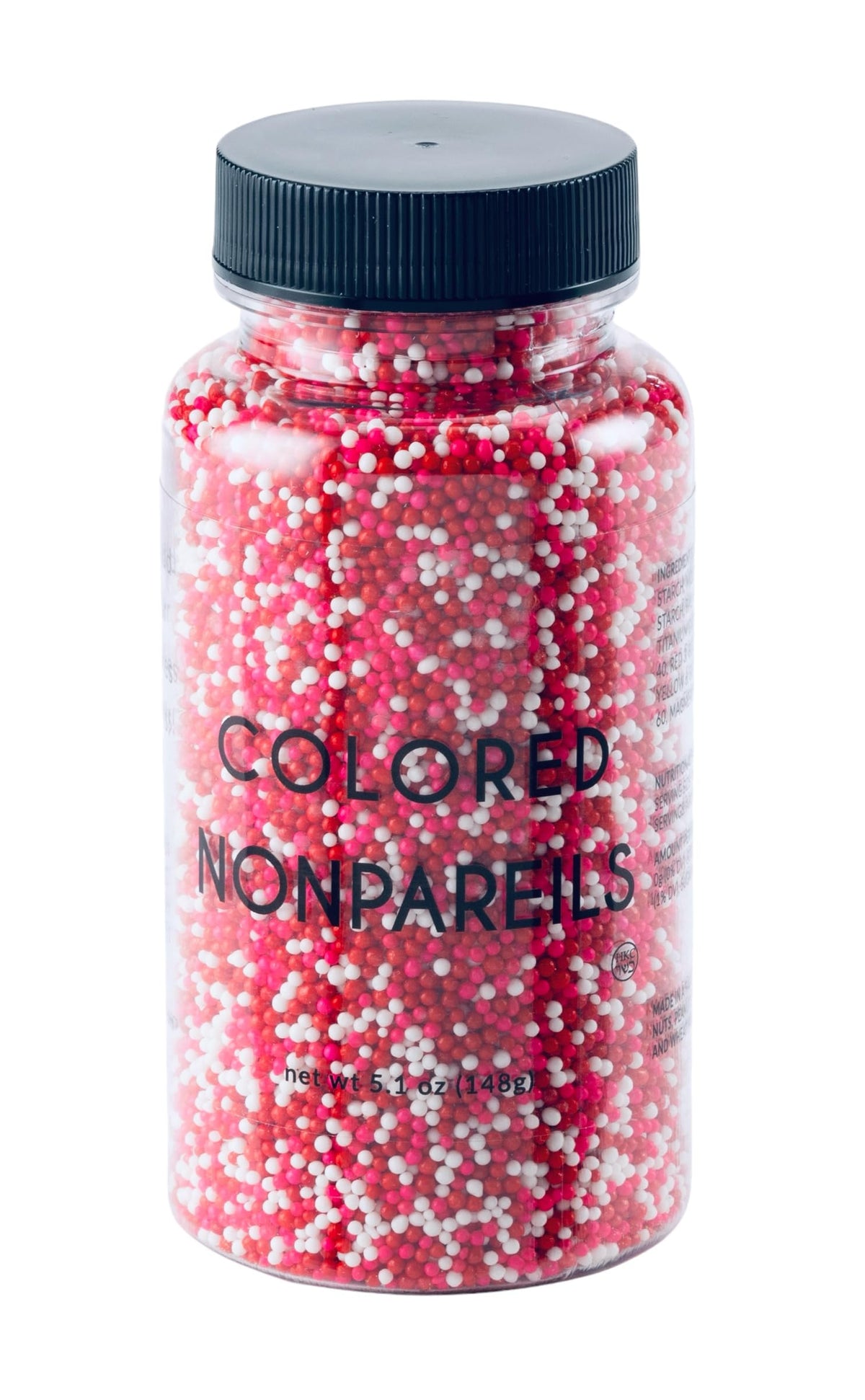 Sweet Eva’s Valentines Nonpareils in red-pink-white mix for elegant cake and cupcake decoration
