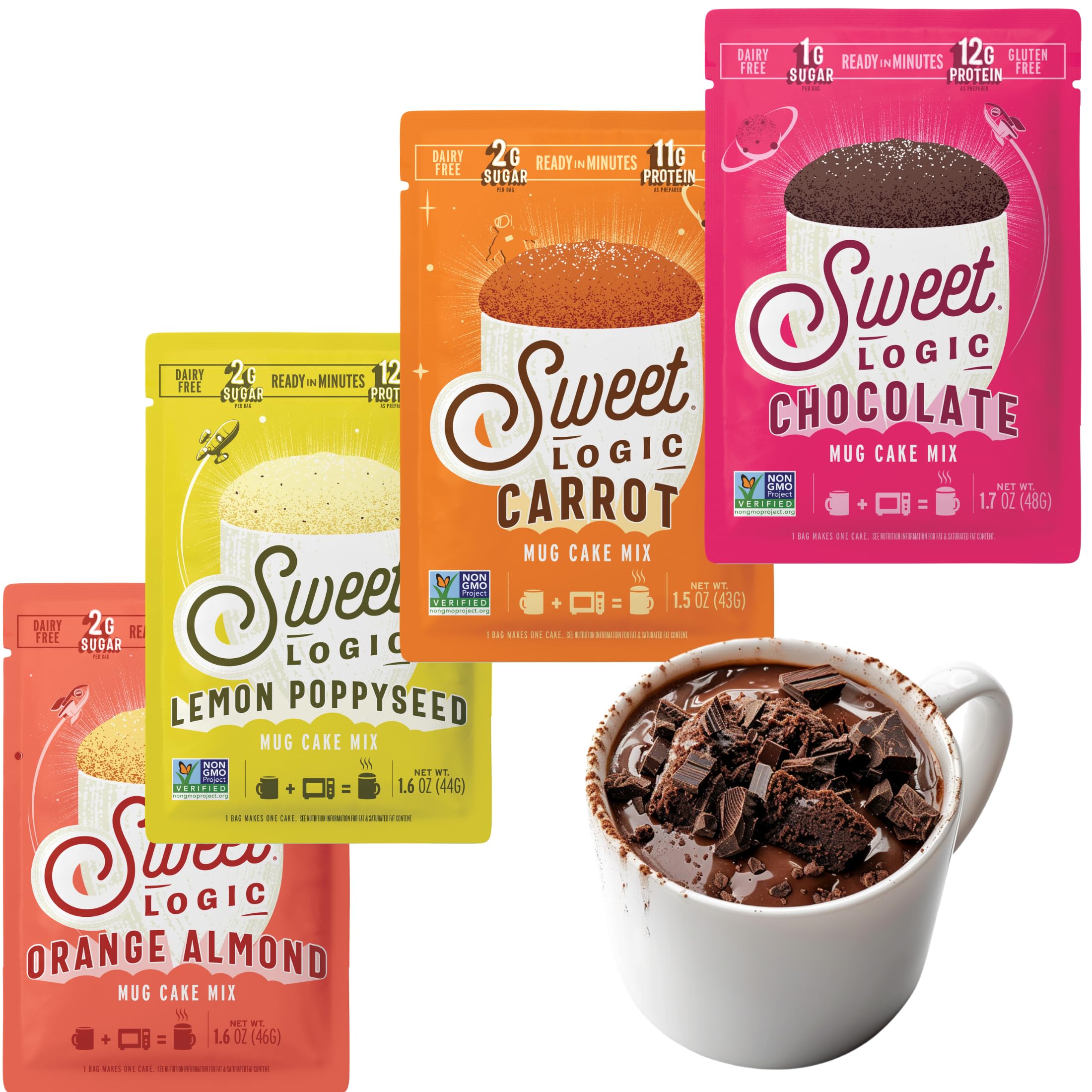 Sweet Logic Triple Chocolate mug cake pack, keto-friendly indulgence for dessert cravings.