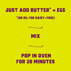 Sweet Logic mix with melted butter and eggs for a fast breakfast