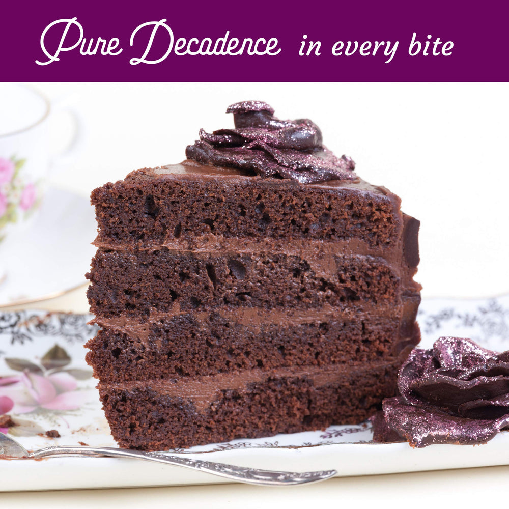 Sweet Logic Triple Chocolate Cake baked on tray with inviting aroma.