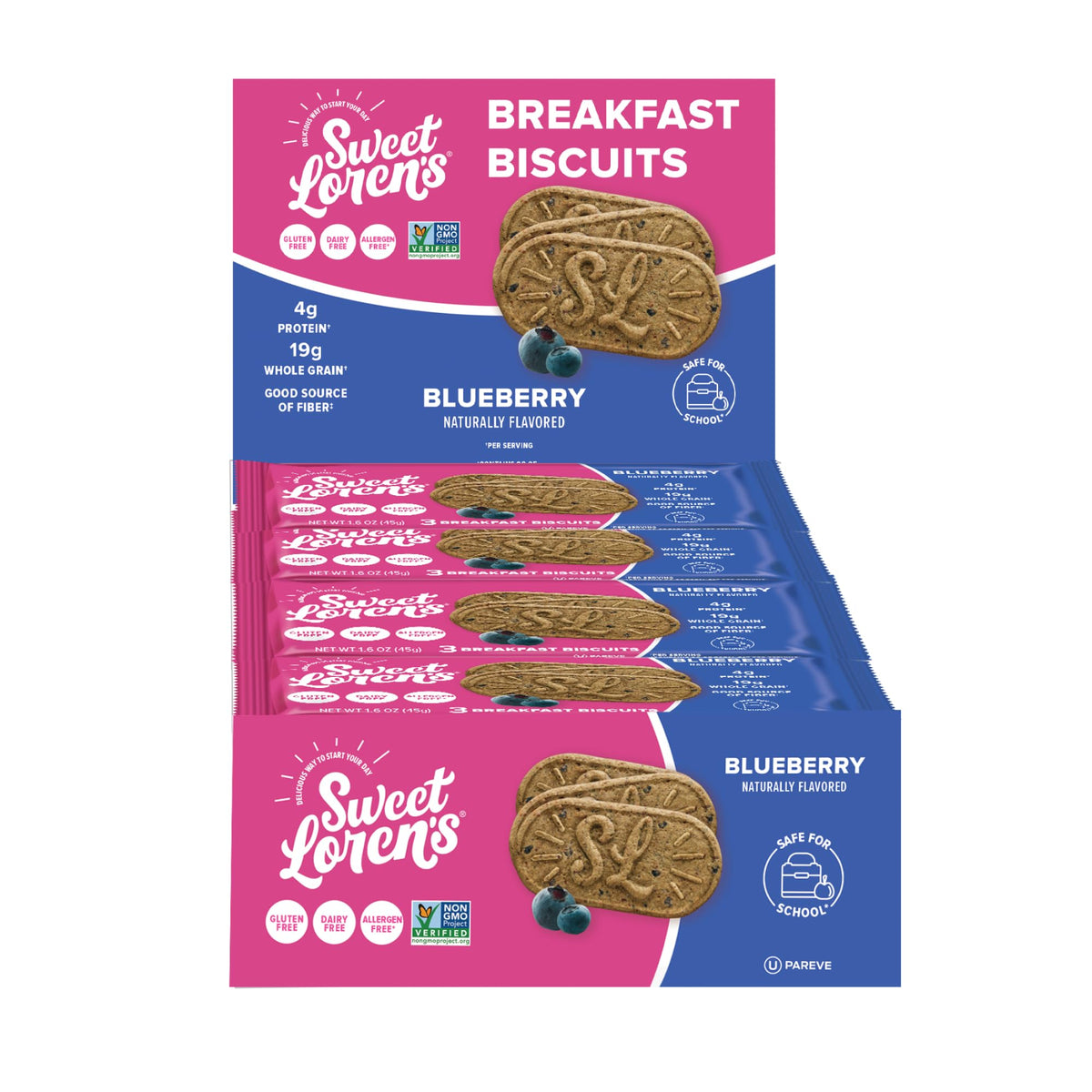 Sweet Loren's blueberry vegan breakfast biscuits ready to eat on the go.