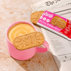 Sweet Loren's gluten-free vegan cinnamon sugar breakfast biscuit on a plate suggests versatile breakfast ideas.