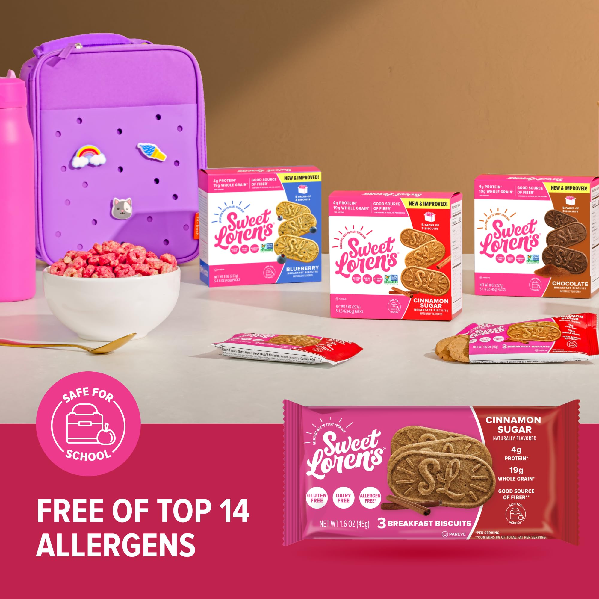 Sweet Loren's whole-grains 19g biscuit, fiber-rich start to the day