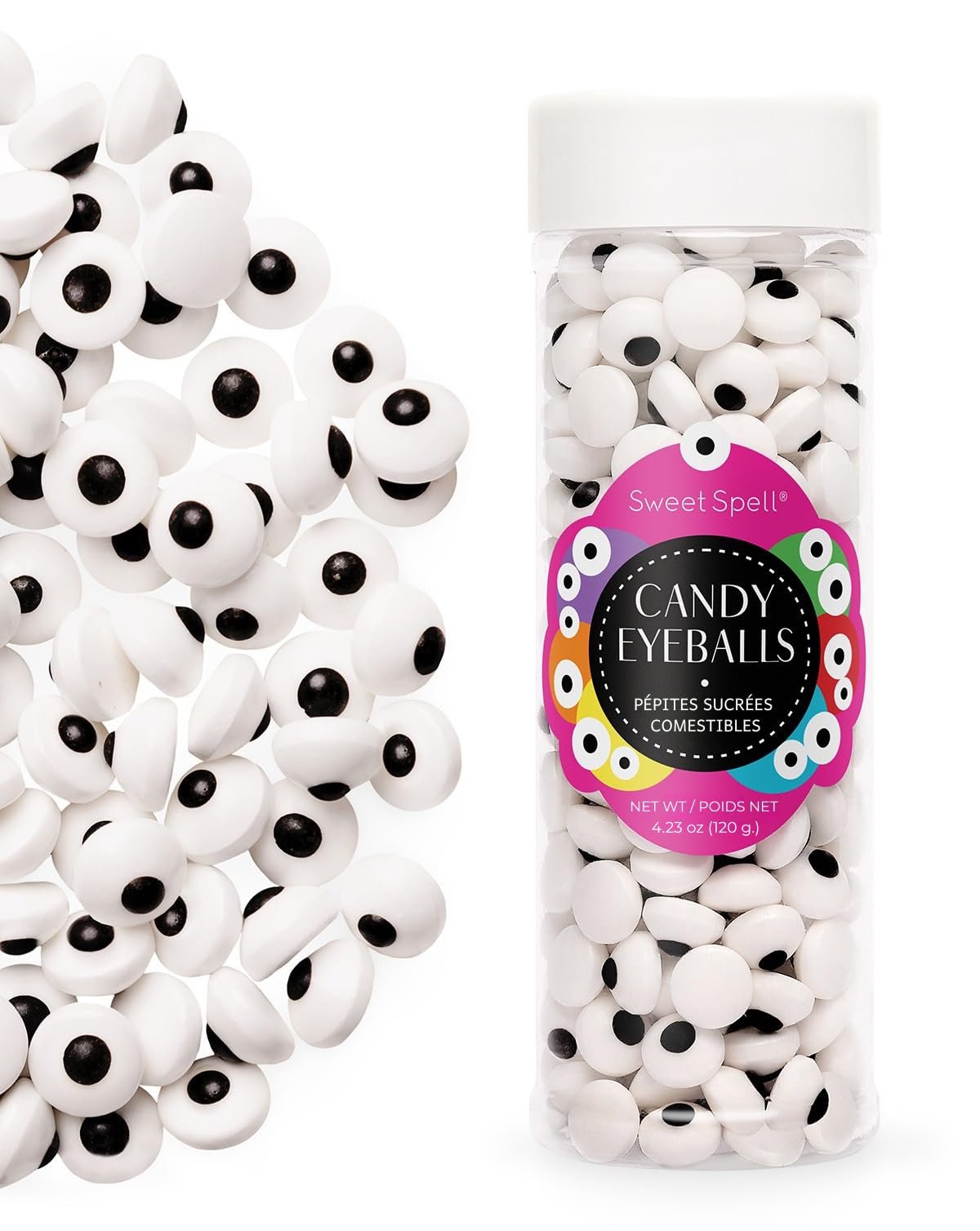 Sweet Spell candy eyeballs for cake decorating add playful Halloween flair
