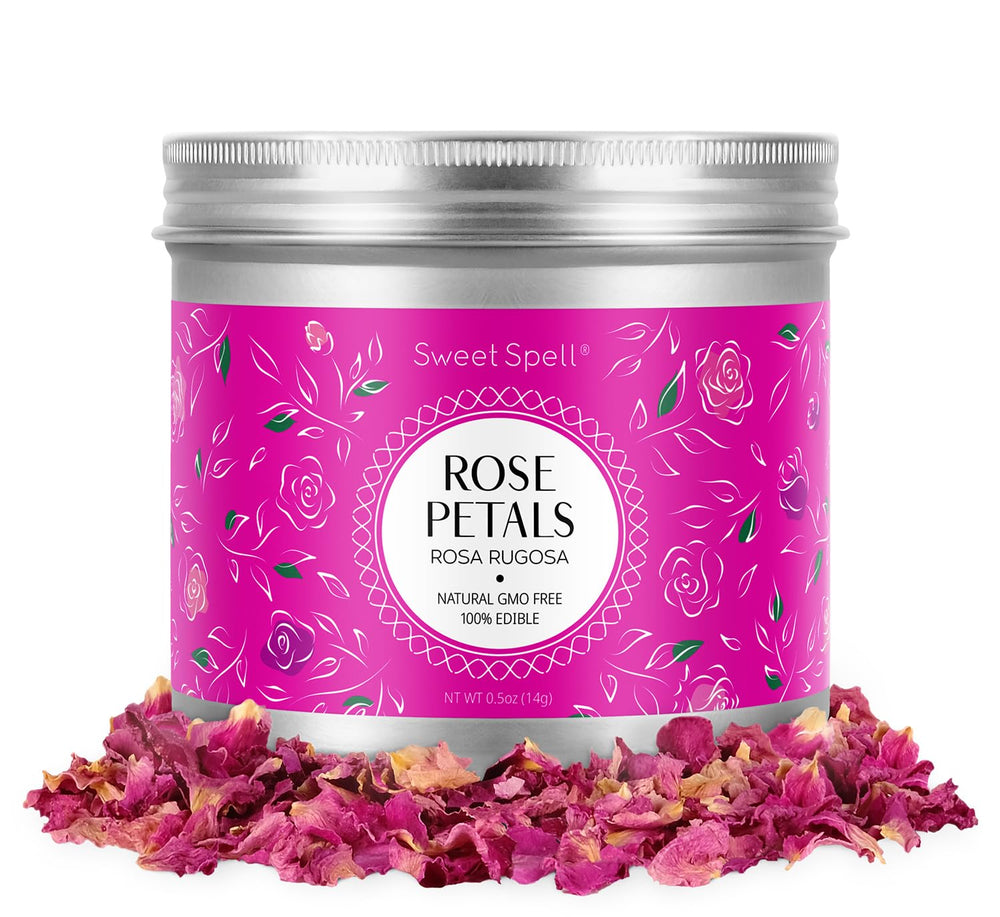 Sweet Spell dried rose petals garnish for drinks with delicate color