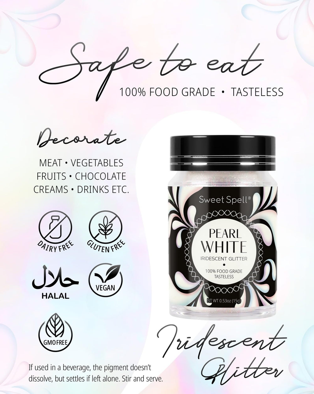 Sweet Spell fruit and dessert sparkle adds magical shine without changing flavor.