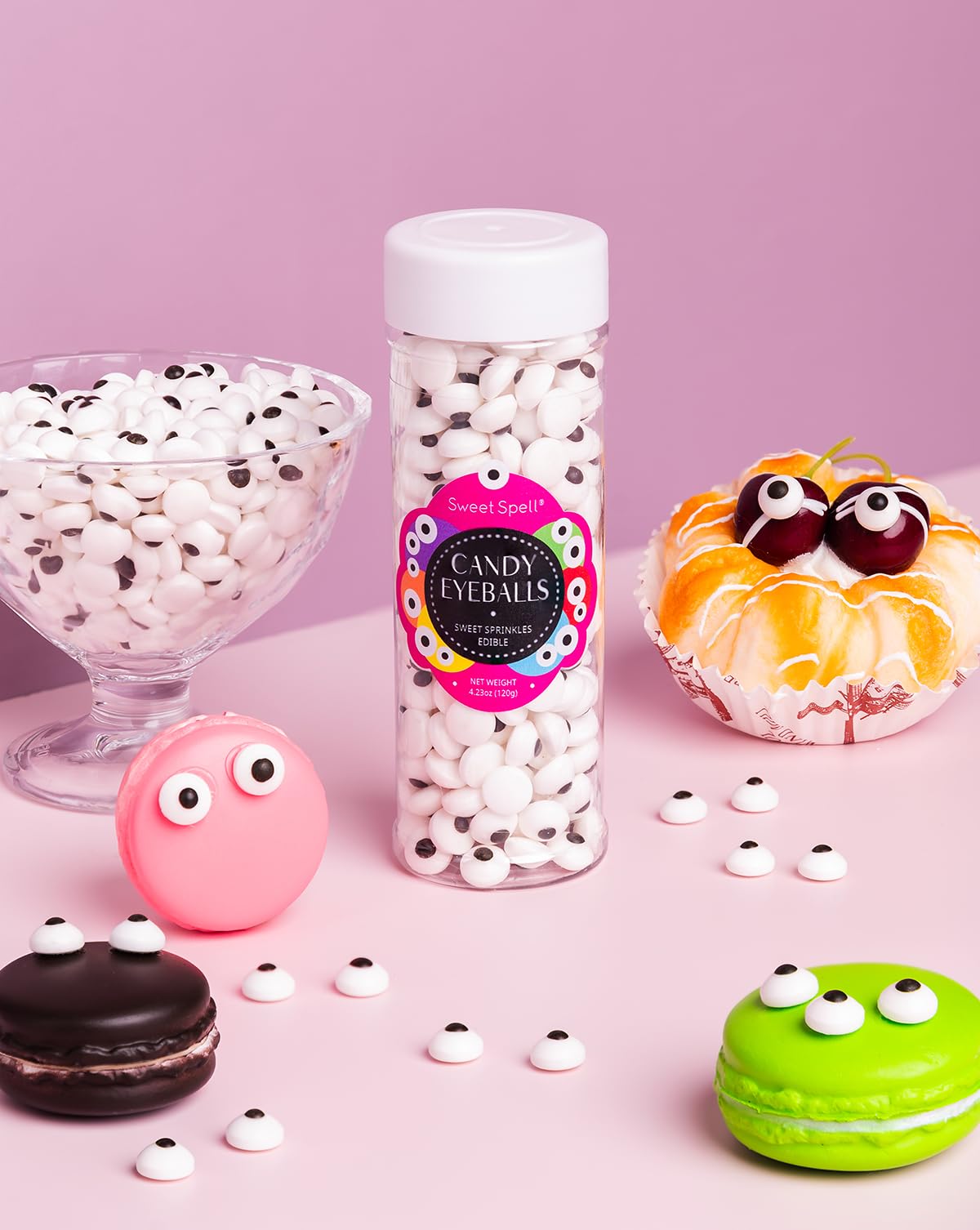 Sweet Spell Halloween eyes decorate desserts with bold color and whimsy