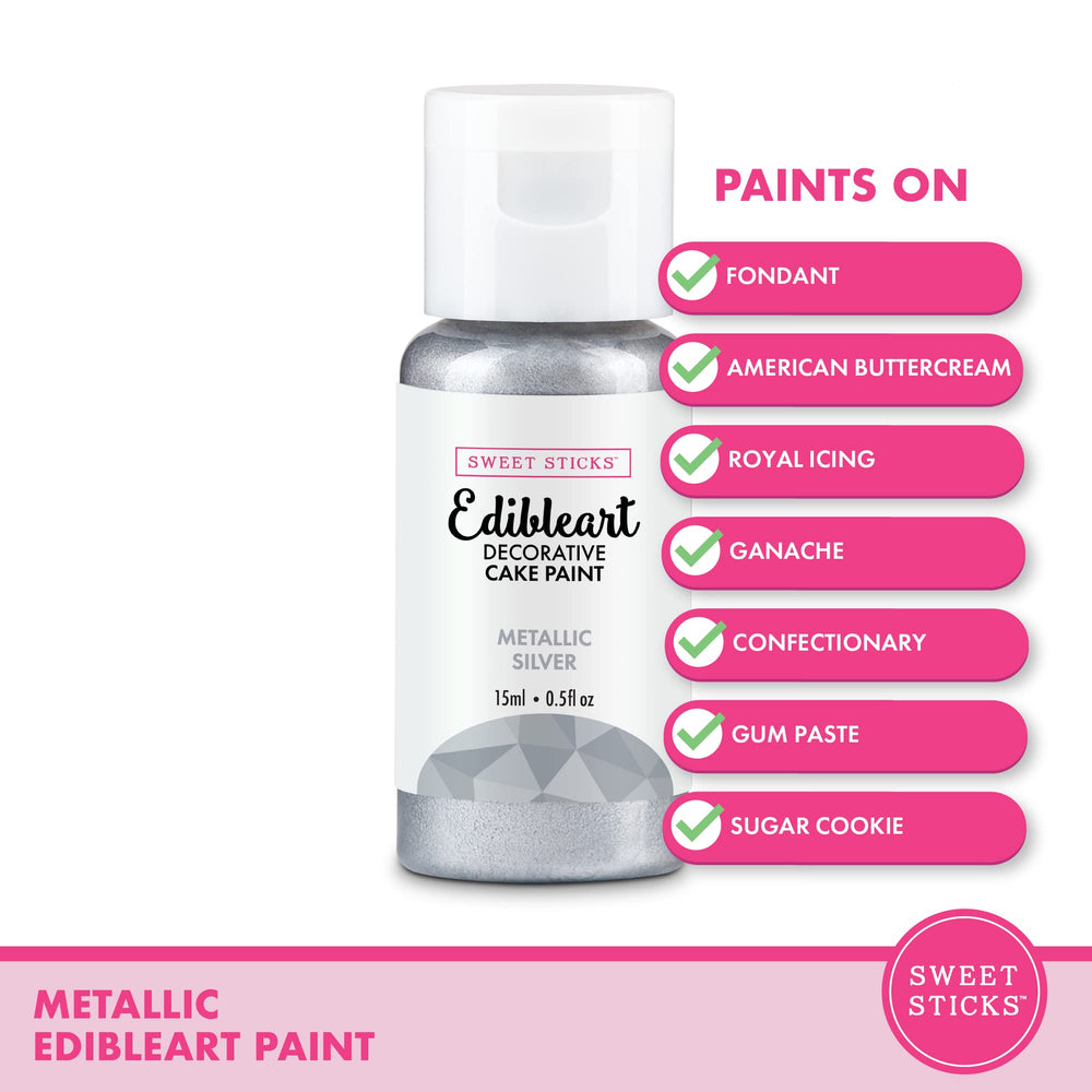 Sweet Sticks metallic paint on brush ready for smooth application