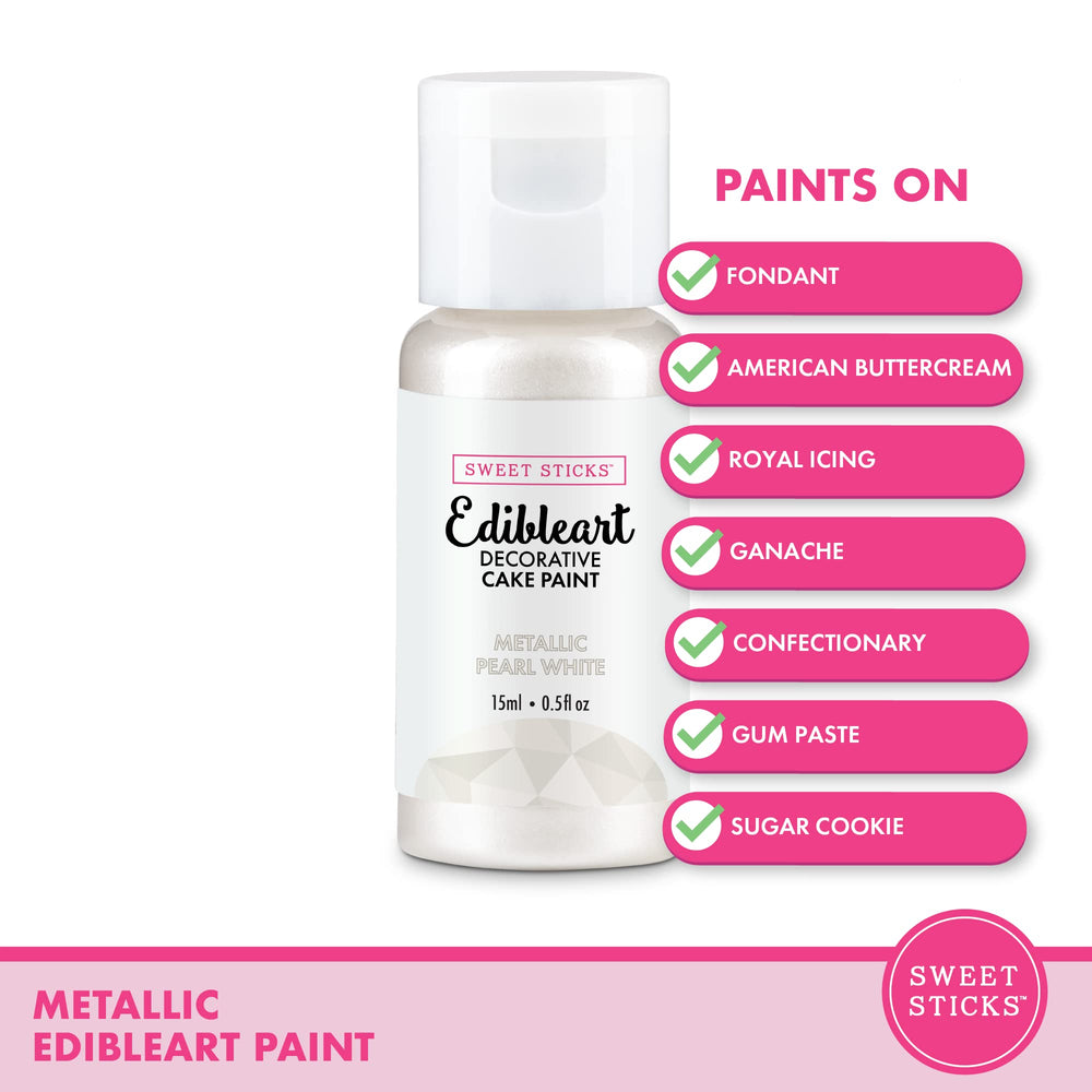Sweet Sticks Pearl White sugar cookie accent adds elegant metallic highlight.