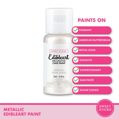 Sweet Sticks Pearl White sugar cookie accent adds elegant metallic highlight.