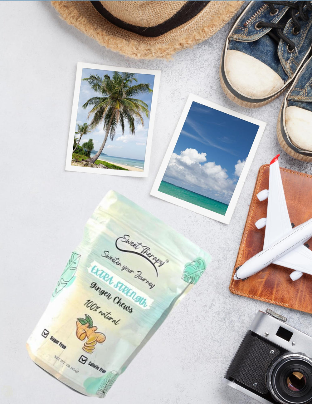 Sweet Therapy ginger chews after-meal snack, sugar-free and flavorful.