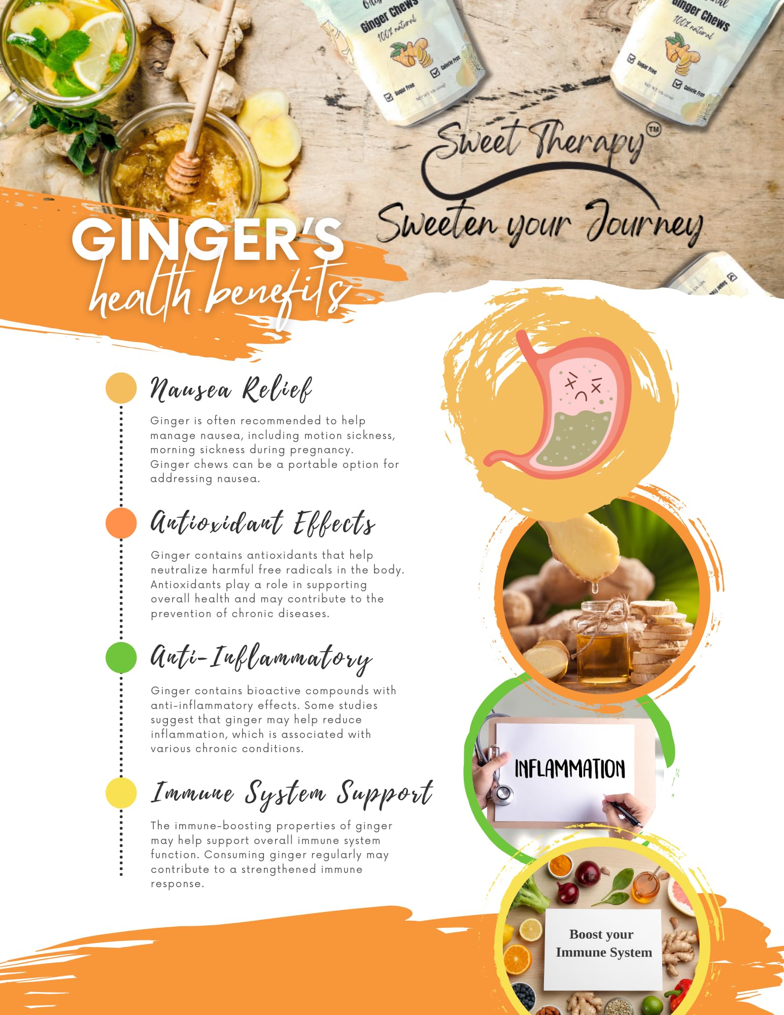 Sweet Therapy Ginger Chews served with tea, a comforting ritual