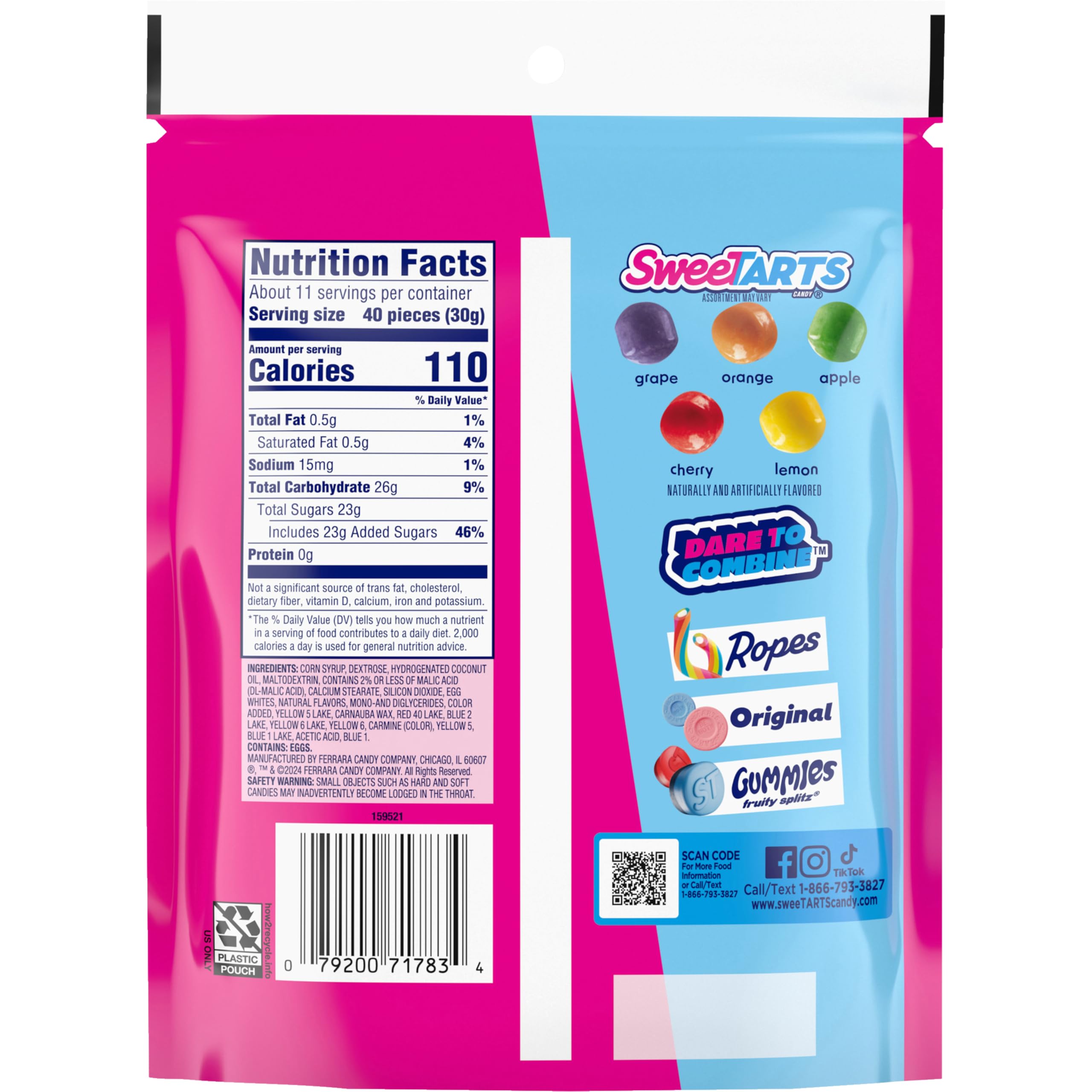 Mixed-fruit candy bag back view, versatile party pleaser.