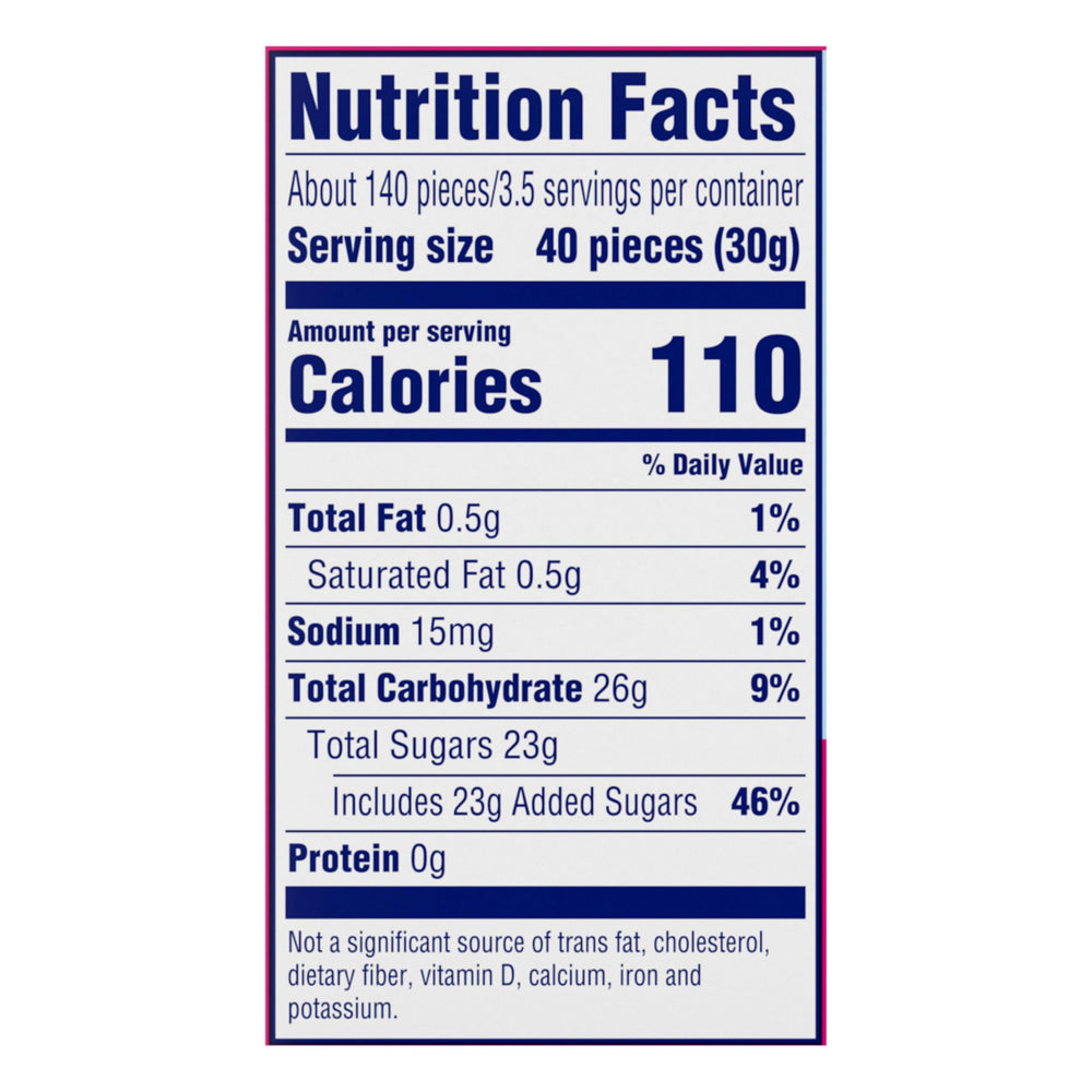 SweeTARTS Mini Chewy Mixed Fruit colors arranged by flavor for sharing