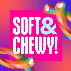 SweeTARTS Ropes Soft Chewy texture close-up highlighting tart fruit punch flavor