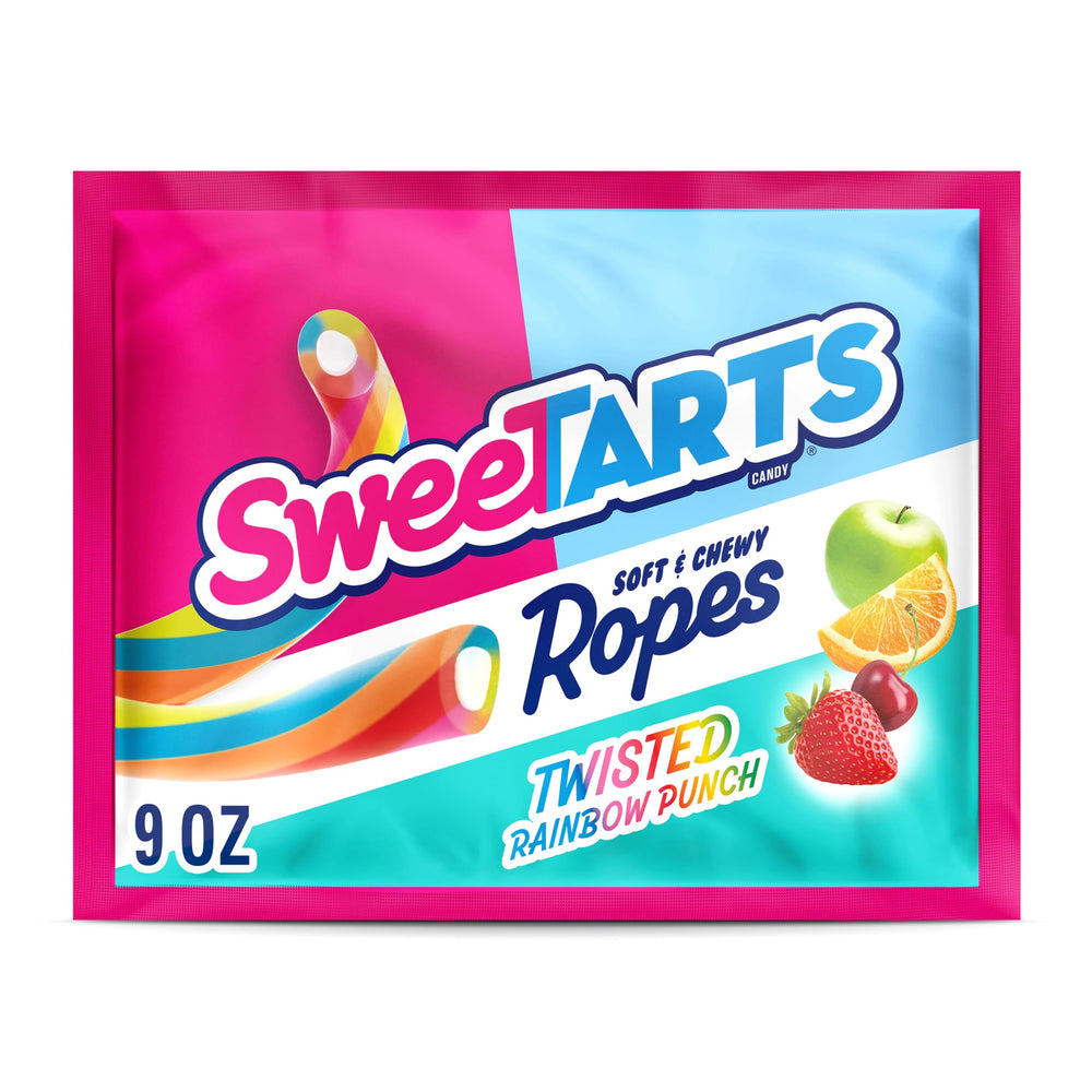 SweeTARTS Ropes Twisted Rainbow Punch pack with vibrant colors for on-the-go snacking