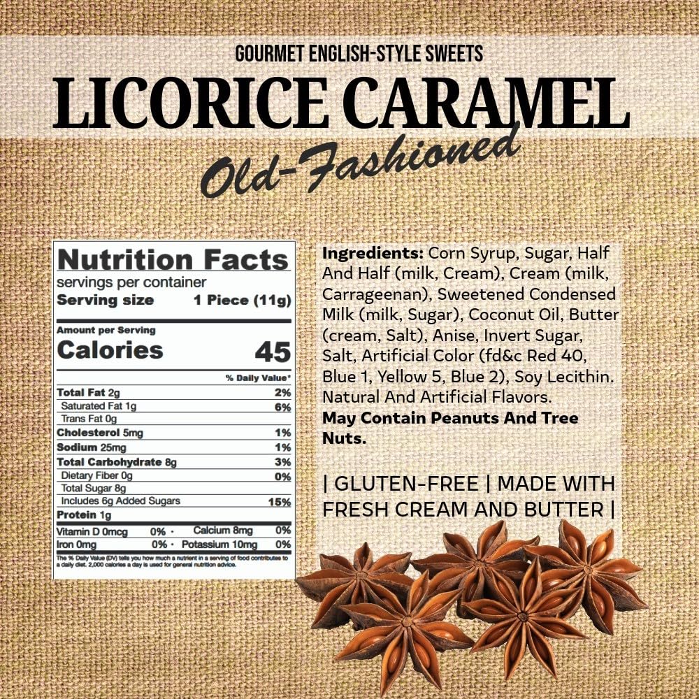 SweetGourmet Black Licorice Soft Caramels packed for sharing at gatherings.