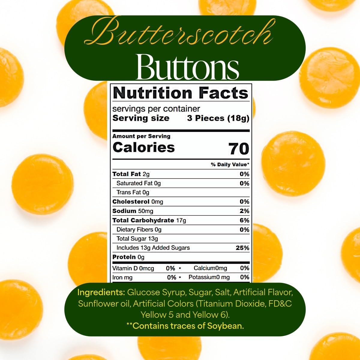 SweetGourmet Butterscotch Buttons neatly wrapped for freshness on the go.