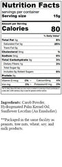 SweetGourmet carob drops in resealable pouch preserve freshness.