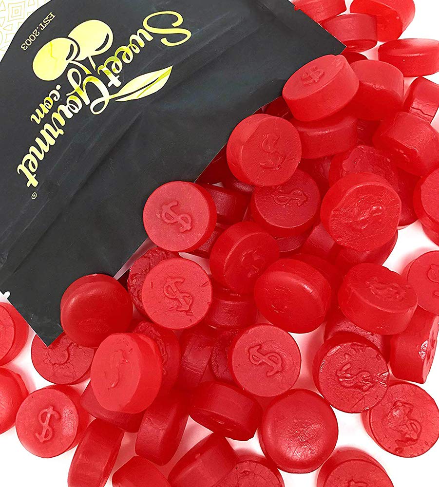 SweetGourmet Cherry JuJu Coins texture highlights a soft, chewy bite.