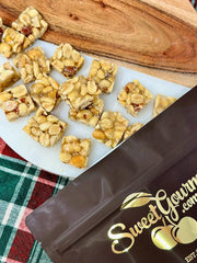 SweetGourmet classic old-fashioned peanut squares crispy close-up for snacking.