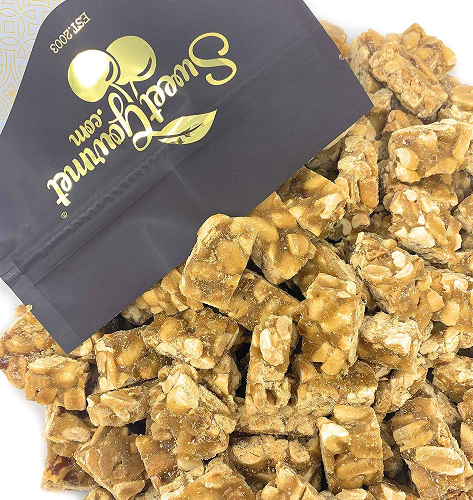 SweetGourmet classic old-fashioned peanut squares packaging close-up, ideal for sharing.