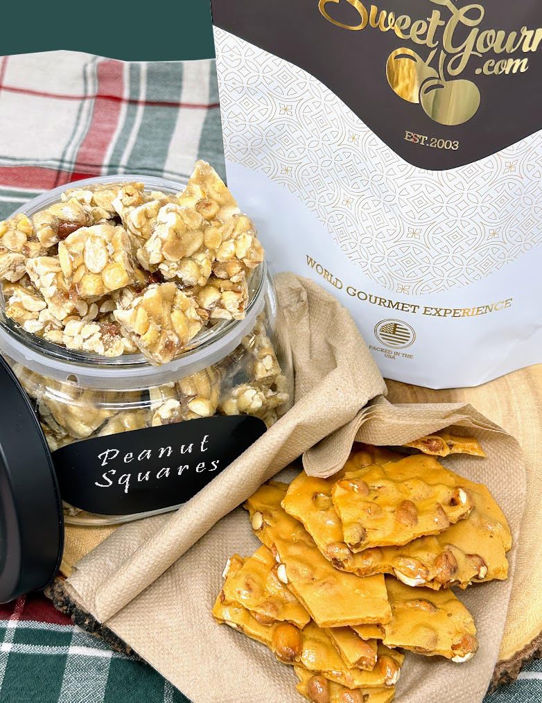 SweetGourmet classic peanut squares serving plate shareable treat.