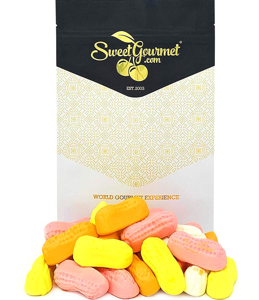 SweetGourmet Colored Circus Peanuts banana-orange for retro snacking and sharing.