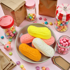 SweetGourmet Colored Circus Peanuts lemon-yellow brighten treat bowls and celebrations.