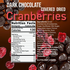 SweetGourmet cranberries enrobed in dark chocolate, a gourmet treat for cravings.